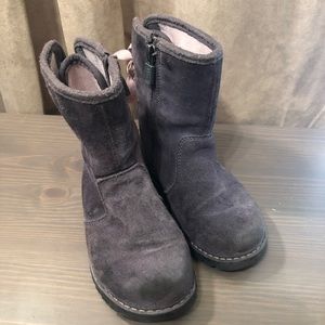 UGG BOOTS CORENE KIDS GRAY WITH PINK RIBBON